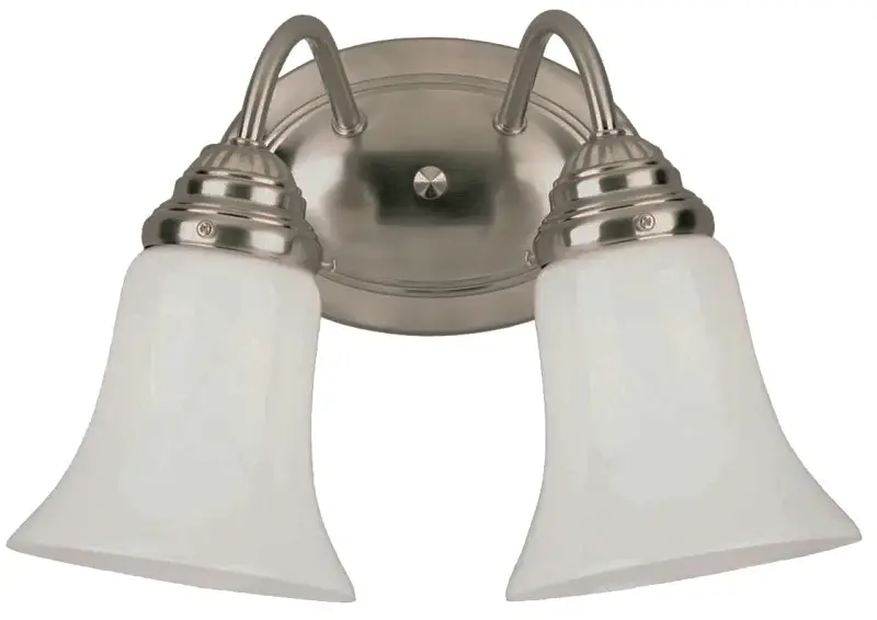 Westinghouse 6461700 Wall Light Fixture, 120 V, 2-Lamp, Incandescent, LED Lamp, Alloy Fixture, Brushed Nickel Fixture