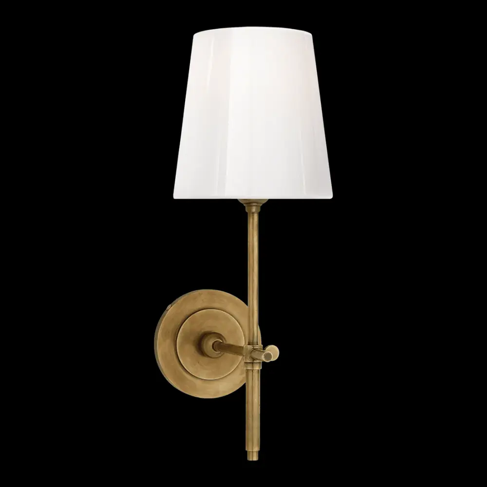 Bryant Sconce - Antique Brass Ivory Glass Shade