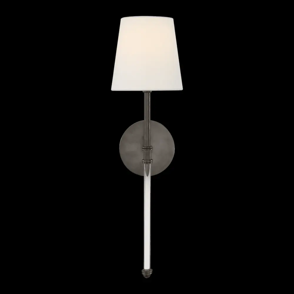 Camille Sconce - Warm finish Linen Shade