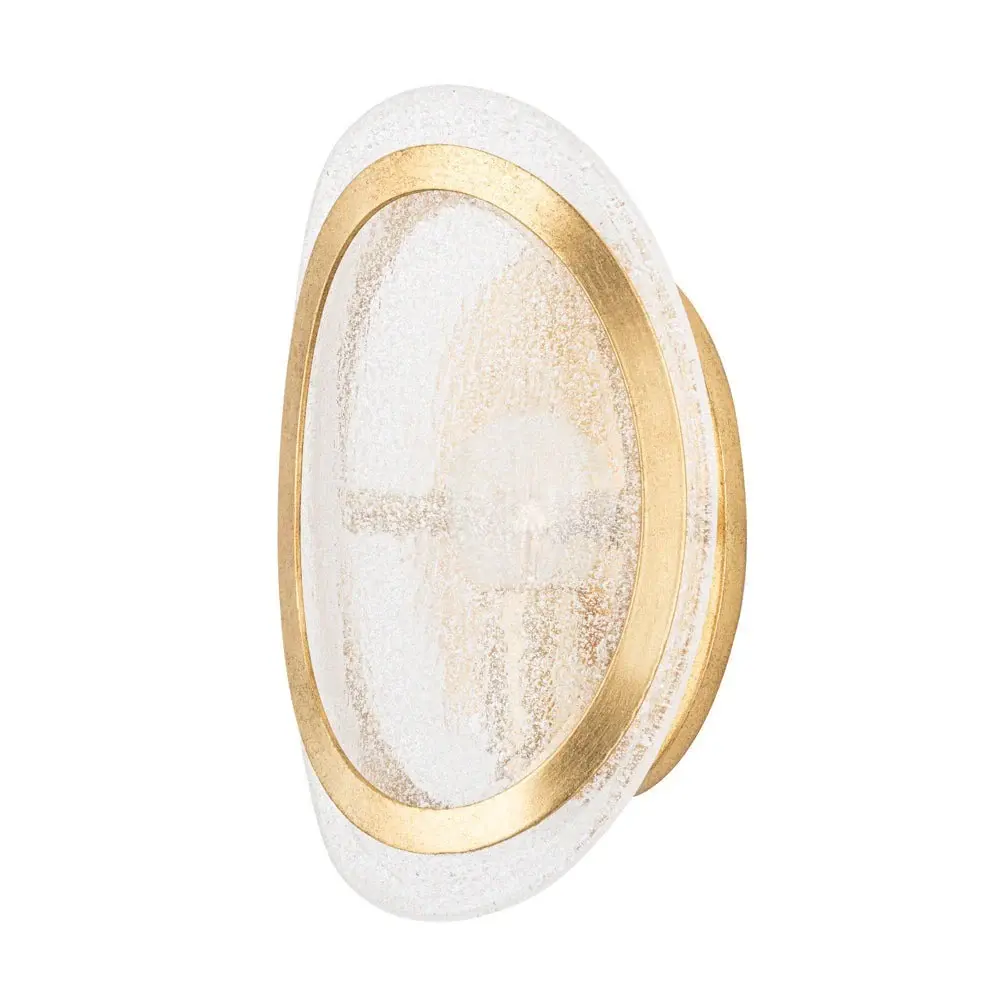 Danes 1 Light Wall Sconce - Vintage Golden Leaf Clear Glass Shade