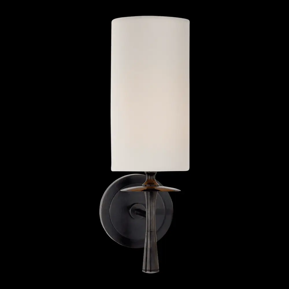 Drunmore Single Sconce - Rustic gold Linen Shade