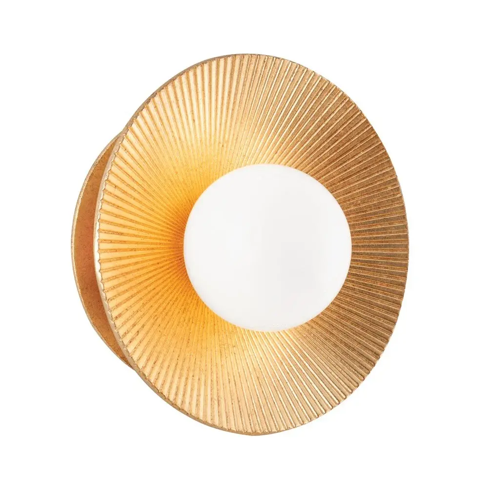 1 Light Round Wall Sconce - Timeless Gold Leaf