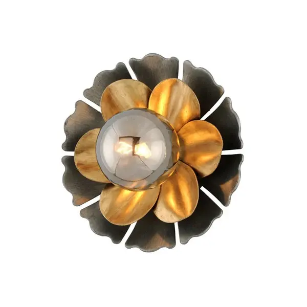 Magic Garden 1 Portable Wall Sconce - Black Graphite & Bronze Leaf