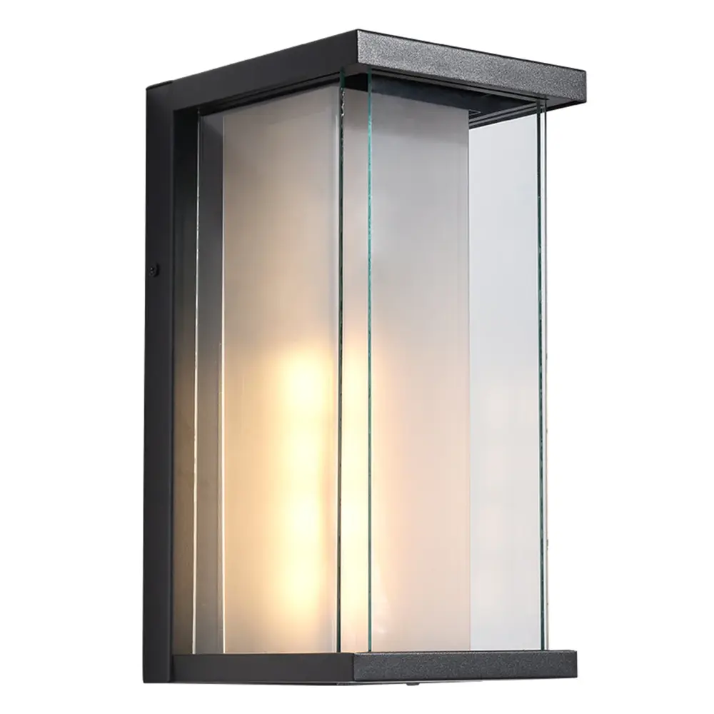 Montpelier Wall Sconce Dusk to Dawn Photocell, Outdoor Wall Lantern Lucid Glass Shade #2264/2W
