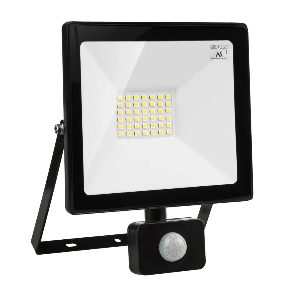 Maclean MCE630 WW LED floodlight Maclean motion sensor, slim 30W, 2400lm, warm ivory (3000K), IP44, MCE630 WW PIR