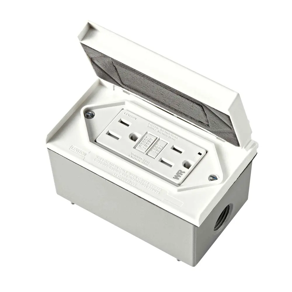 GFCI Kit Weatherproof Horizontal Receptacle 15 / 125 V, Grey