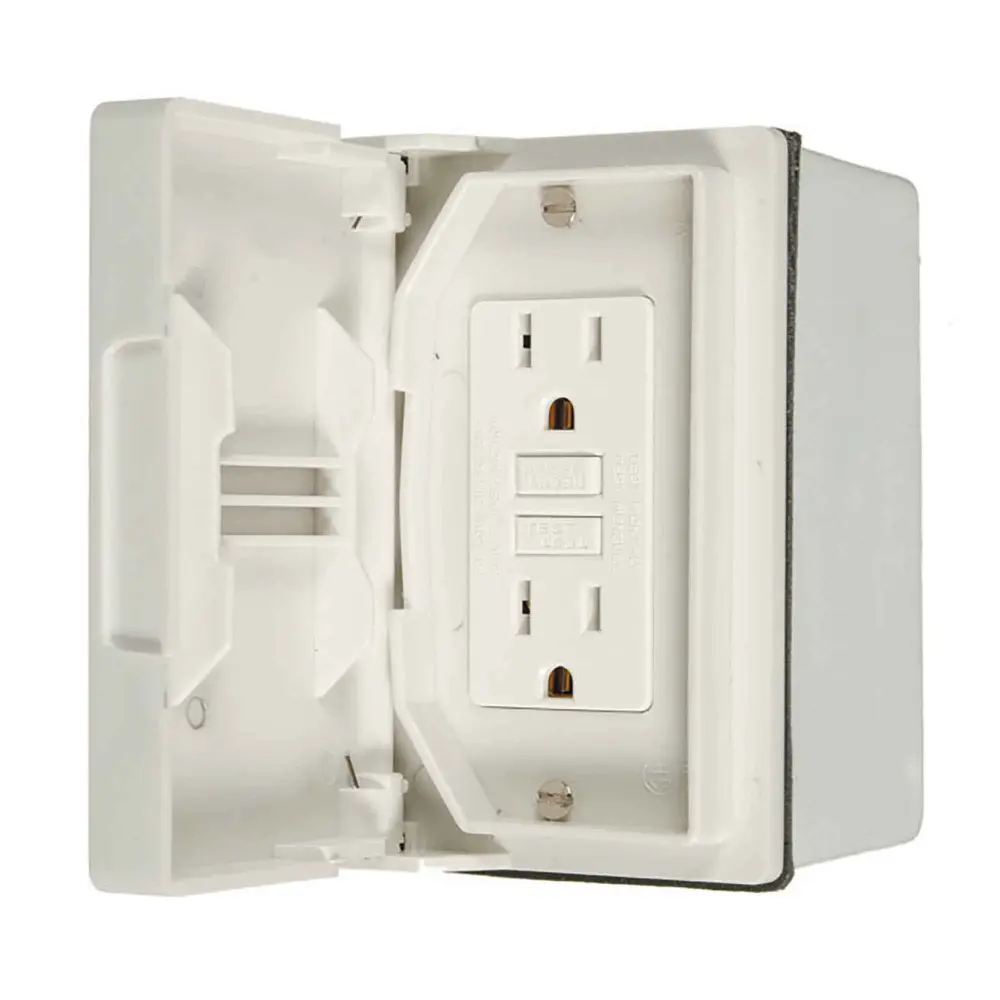 GFCI Kit Weatherproof Horizontal Receptacle 15 / 125 V, Ivory