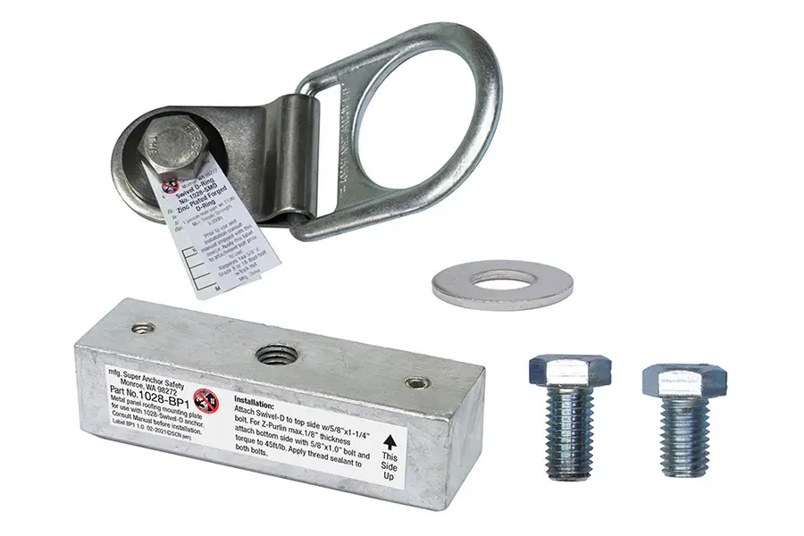 Super Anchor Swivel-D Anchor Z-Purlin Mount Kit Buildings Metal Roofing - Permanent Install - 1028-BPZK