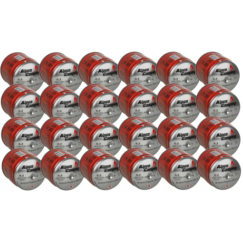 24x Alpen Camping 400ml gas cartridge. certification: Pi 0437, compliant EN417, propane-butane, range -10°c to+ 40°c, GA...