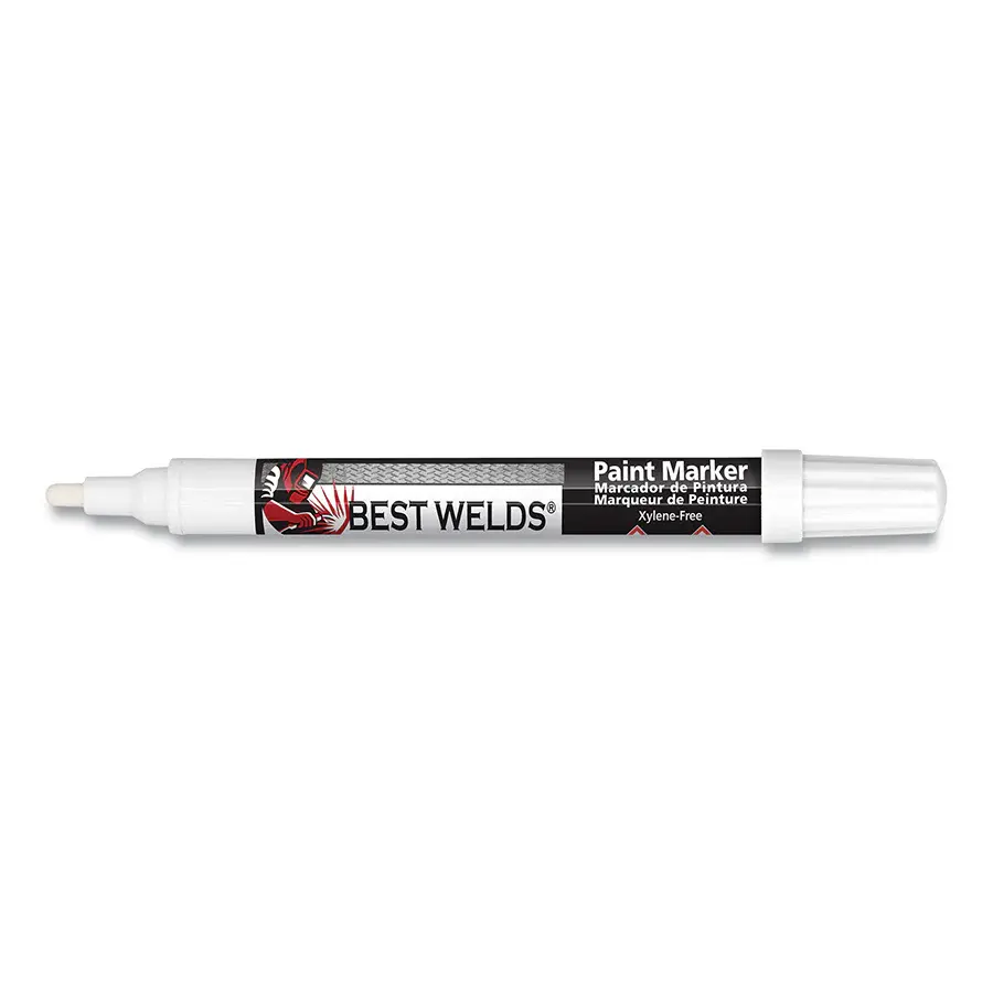 Best Welds Prime-Action™ Paint Marker, Reversible Chisel/Bullet Tip, Chalk, 12 Pack