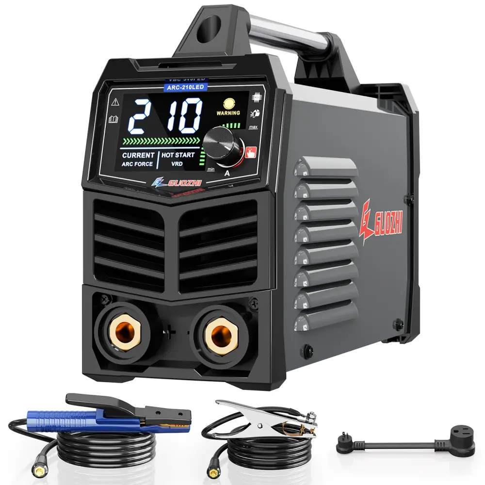 GZ GUOZHI 110V/220V 210A Stick Welder, High-Power ARC Welding Machine Full Electrode Compatibility and Big LED Display