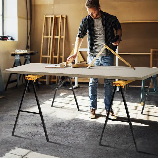 Costway Impact-Resistant 2 Pack Heavy Duty Sawhorse Steel Folding Legs, TL35270