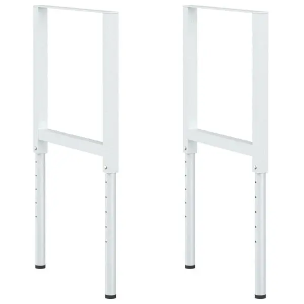 vidaXL Adjustable Work Bench Frames 2 pieces Metal 21.7"x(27.2"-37.6") Grey, 147932