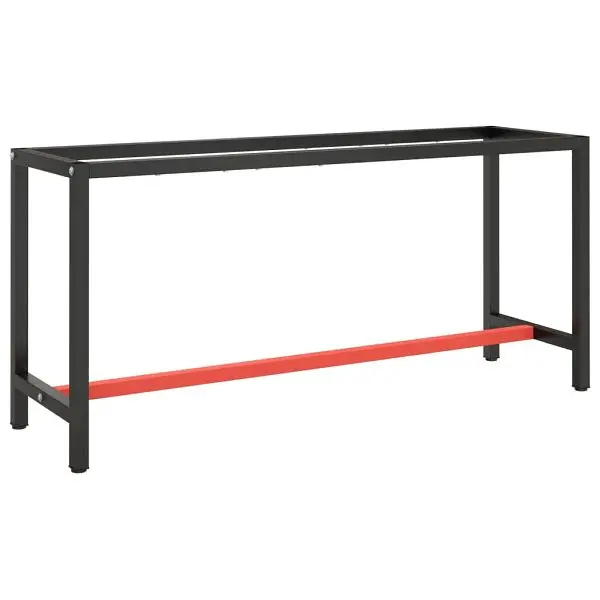 vidaXL Next-Generation Work Bench Frame Matte Black and Matte Red 66.9"x19.7"x31.1" Metal, 151452