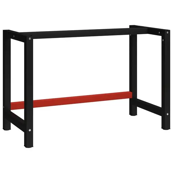 vidaXL Super-Strong Work Bench Frame Metal 47.2"x22.4"x31.1" Black and Red, 147928