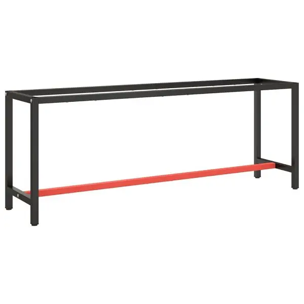 vidaXL Work Bench Frame Matte Carbon Black and Matte Ruby 82.7"x19.7"x31.1" Metal, 151454