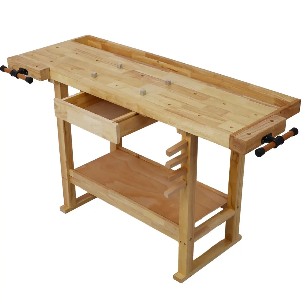 55" Wood Workbench Garage Workshop And Home - Unadulterated