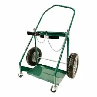 Anthony 3N1 Dual Cylinder Cart, Large, 36 OD W x 47 H, 16 Solid Elastomer BB Wheels, 3 dia Rubber/Swivel Casters, 216S-3N1