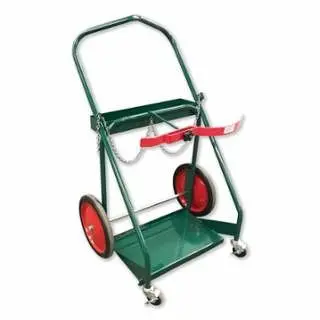 Anthony Adjustable 3N1 Dual Cylinder Cart, Large, 32 OD W x 47 H, 14 Solid Rubber BB Wheels, 3 dia Rubber/Swivel Casters, ...