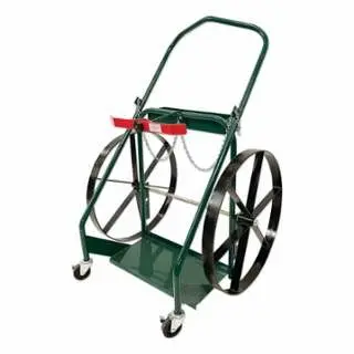 Anthony Easy 3N1 Dual Cylinder Cart, Medium, 30 OD W x 46 H, 24 dia Metal Steel BB Wheels, 3 dia Rubber/Swivel Casters, 82...