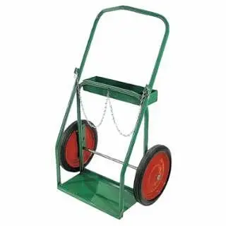 Anthony Low-Rail Frame Dual-Cylinder Cart, 26 OD W x 42 H, 14 dia x 1.75 W Solid Rubber (BB), Incl Securety Chain, 4-14