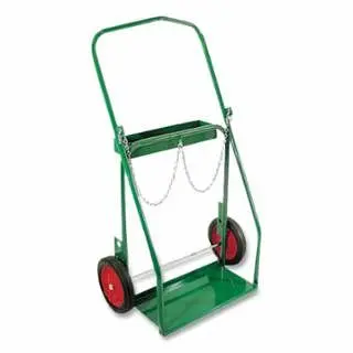 Anthony Low-Rail Frame Dual-Cylinder Cart, 28 OD W x 46 H, 10 dia x 1.75 W Solid Natural Rubber (BB), Incl Securety Chain,...