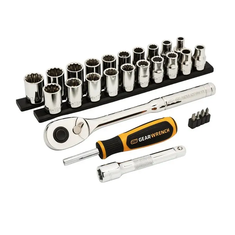 GearWrench GWXSCBMTS12 Mechanics Hand Tool Set, 27-Piece, Metal, Chrome