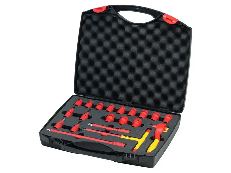 Wiha Insulated 3/8in Ratchet Wrench Adjust, 21 Piece (inc. Case) Automotive Repair