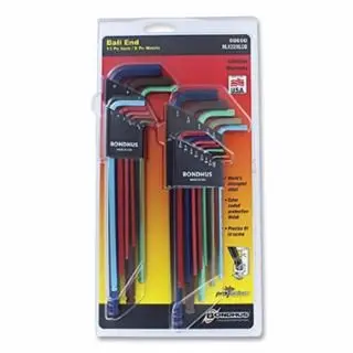 Bondhus UL-Listed Colorguard Ball End L-Socket Wrench Set, 22 Pc, 69600, 372316960099
