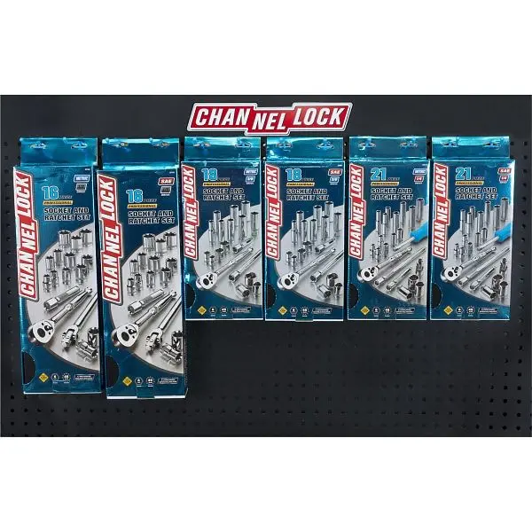 Channellock High-Visibility Socket Set Assort; 21 Pieces 1/4" Quality and Metric Sets; Metal Box, PTD-MTS5