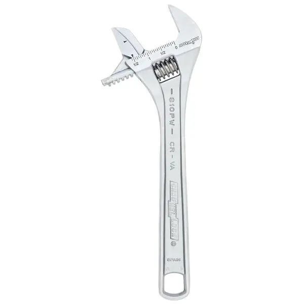 Channellock Wear-Resistant 10" Reversible Jaw Adjustable Open-End Wrench, 810PW