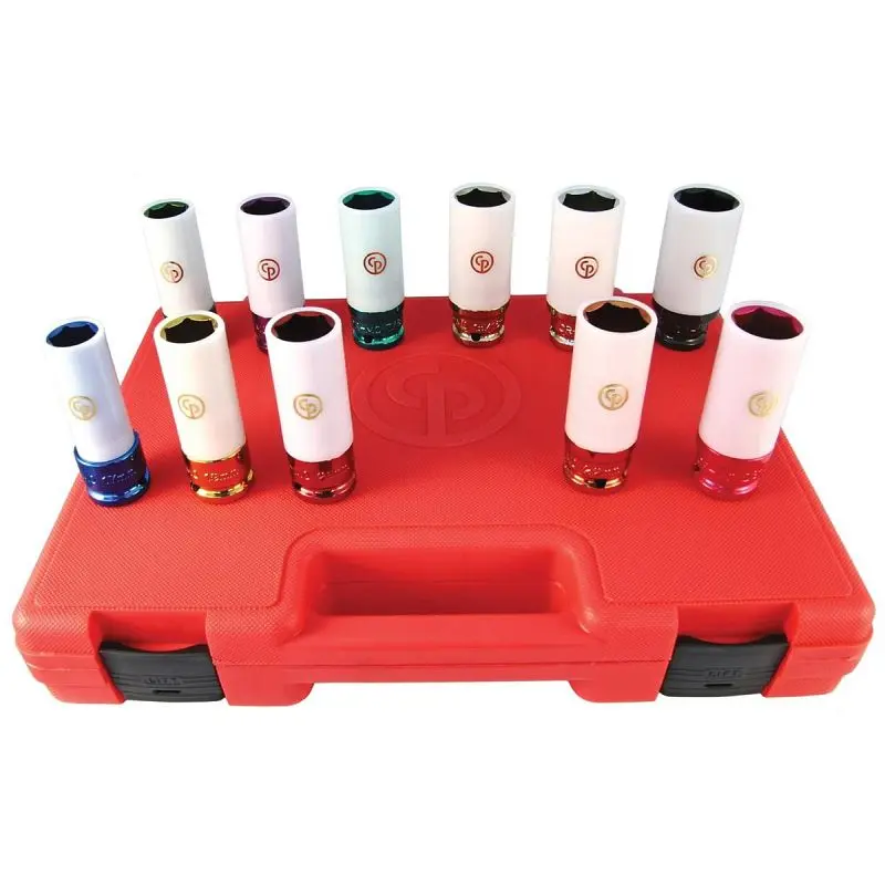 Stylishago Quality Pneumatic 1/2" Drive 11 Piece METRIC/SAE Wheel Nut Preserve Impact Socket S, 8940164471 Chicago Pn...