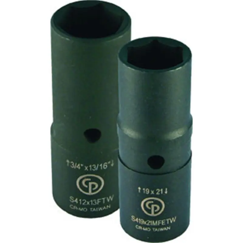 Stylishago Solid Pneumatic 2 Piece Flip Socket Set 19-21mm & 3/4"-13/16", 8940169702 Chicago Pneumatic