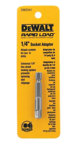 DeWalt Original Hardened Steel Rapid Load 1/4" Socket Modifyer, DW2541