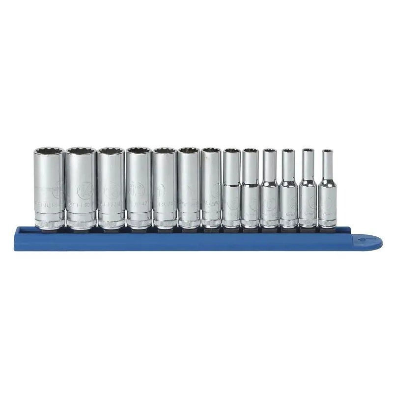 Gearwrench 13 Piece 1/4" Drive 12 Point Deep Metric Socket Set, 80308