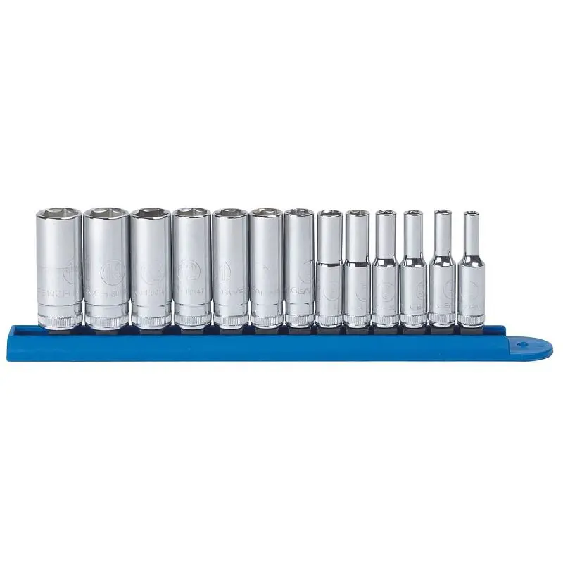 Gearwrench User-Friendly 13 Piece 1/4" Drive 6 Point Deep Metric Socket Set, 80304