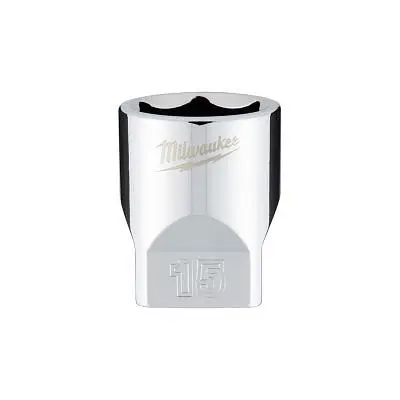 Milwaukee 1/4 Drive Socket, Metric Std-15mm, 45-34-9041