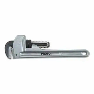 Proto Aluminum Pipe Wrenches, 90 Deg Head Angle, Forged Steel Jaw, 10 , J810A