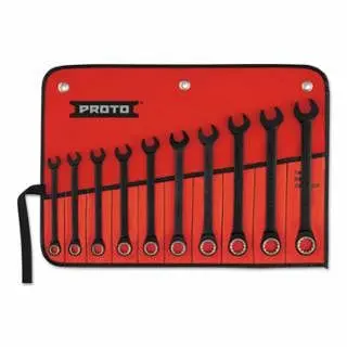 Proto Easy 10 Piece Spline Non-Reversing Combination Wrench Sets, Metric, JSCRM-10S
