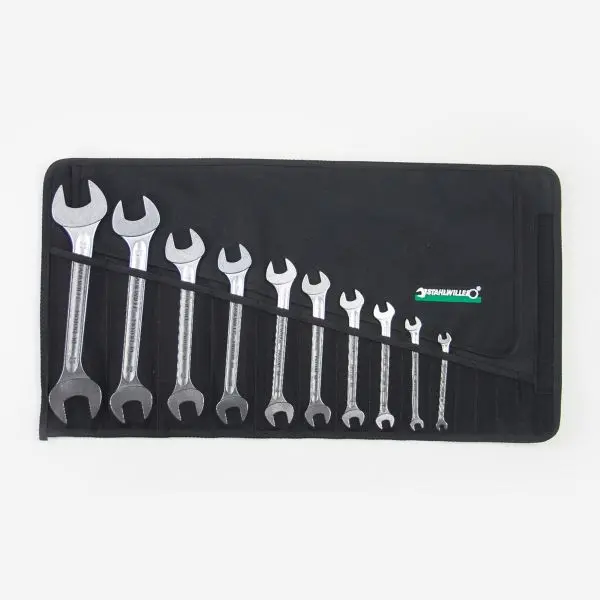 Stahlwille 10/10 Double open ended Spanner Set, roll-up wallet, ST96400307