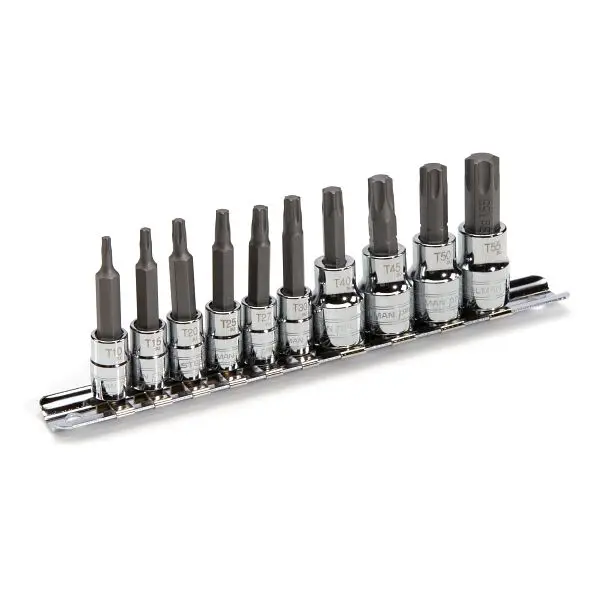 STEELMAN 1/4-inch and 3/8-Inch Drive Torx / Star Hex Bit Socket Set, 10 Each, 78362