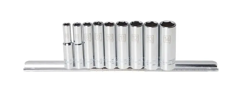 STEELMAN 1/4-Inch Drive Deep Well Metric Socket Set, 9 Each, 78521