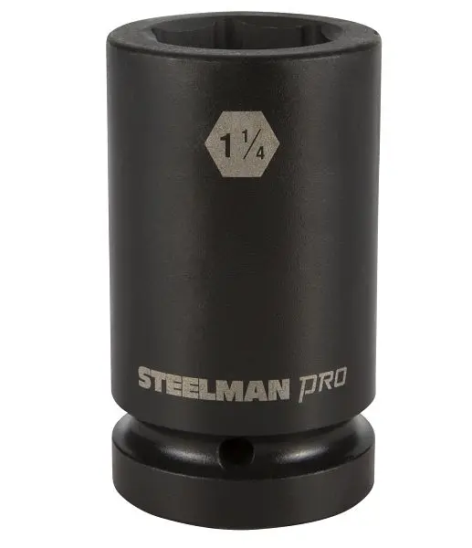 STEELMAN 1-Inch Drive x 1-1/4 Inch 6-Point Thin Wall Deep Impact Socket, 79341