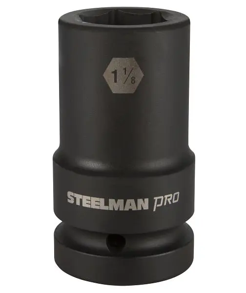 STEELMAN 1-Inch Drive x 1-1/8-Inch 6-Point Thin Wall Deep Impact Socket, 79340