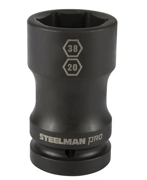 STEELMAN 1-Inch Drive Budd Wheel 38mm 6-Point Hex and 20mm 4-Point Square Combo Impact Socket, 79323