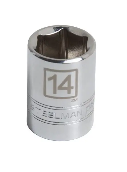 STEELMAN 3/8-Inch Drive x 14mm Shallow 6-Point Metric Single Socket, 78197