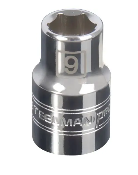 STEELMAN 3/8-Inch Drive x 9mm Shallow 6-Point Metric Single Socket, 78192
