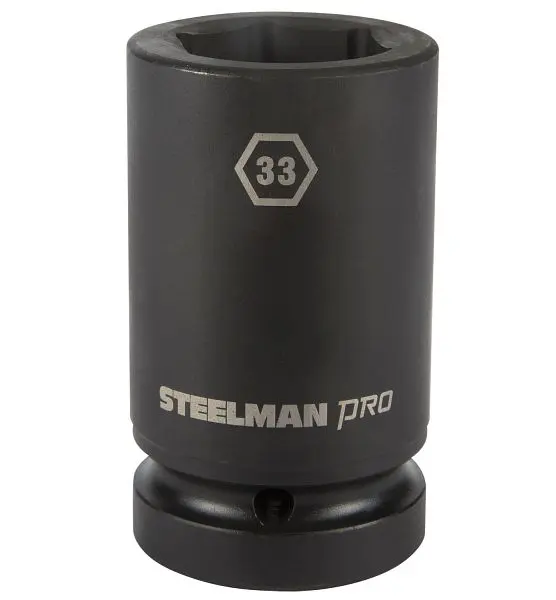 STEELMAN Custom 1-Inch Drive x 33mm 6-Point Deep Impact Socket, 79292