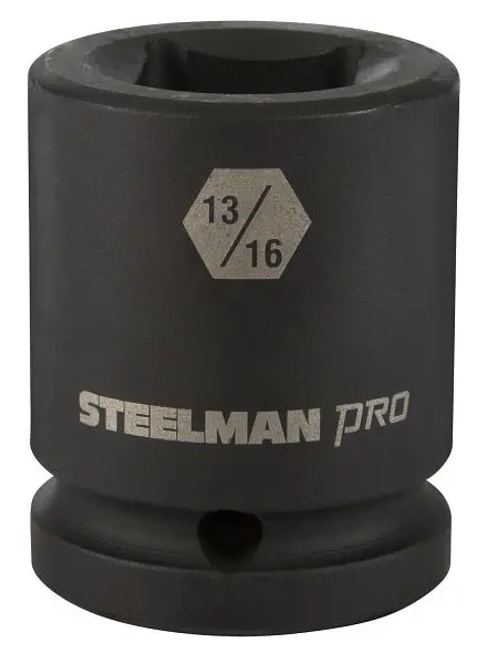 STEELMAN Efficient 3/4-Inch Drive x 13/16-Inch 4-Point Square Budd Impact Socket, 79343
