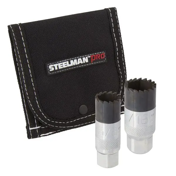 STEELMAN Flexible 3/8-Inch Drive Spark Expansion Plug Socket Set, 5/8 and 13/16-Inch Sizes, 2 Pieces, 79996